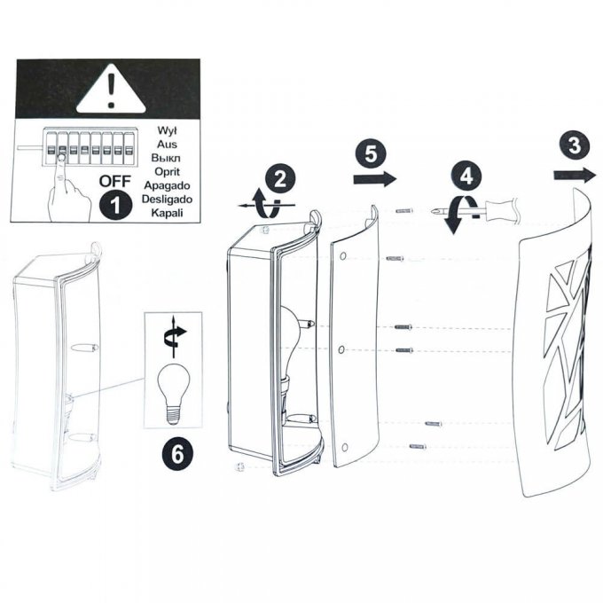 Applique CAEN  pour ampoule LED E27