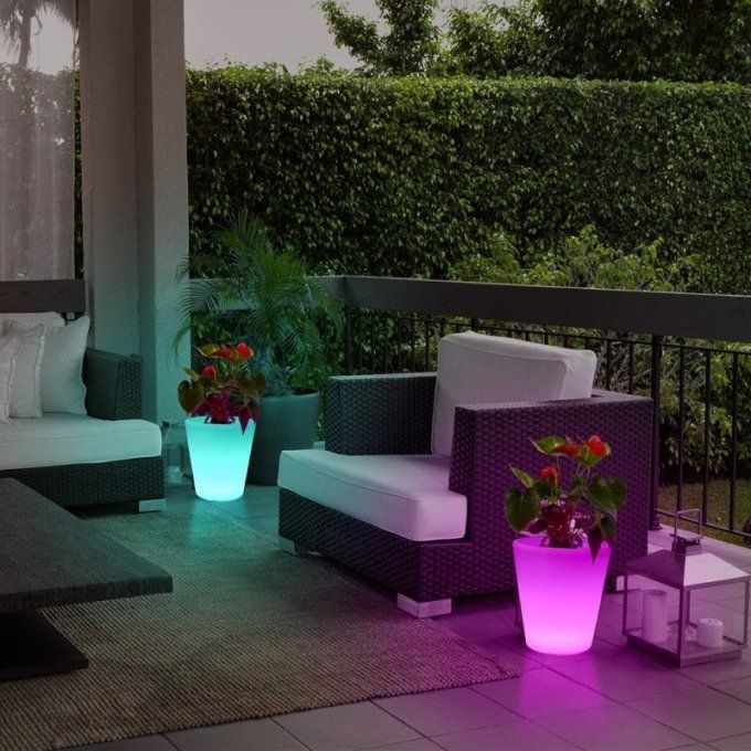 Cache-pot lumineux LED RGBW