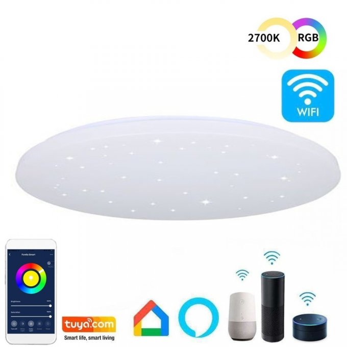 Plafonnier à LED 18W WiFi SMART RGB+CCT - Dimmable