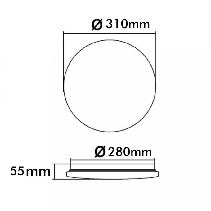 Plafonnier à LED 18W WiFi SMART RGB+CCT - Dimmable