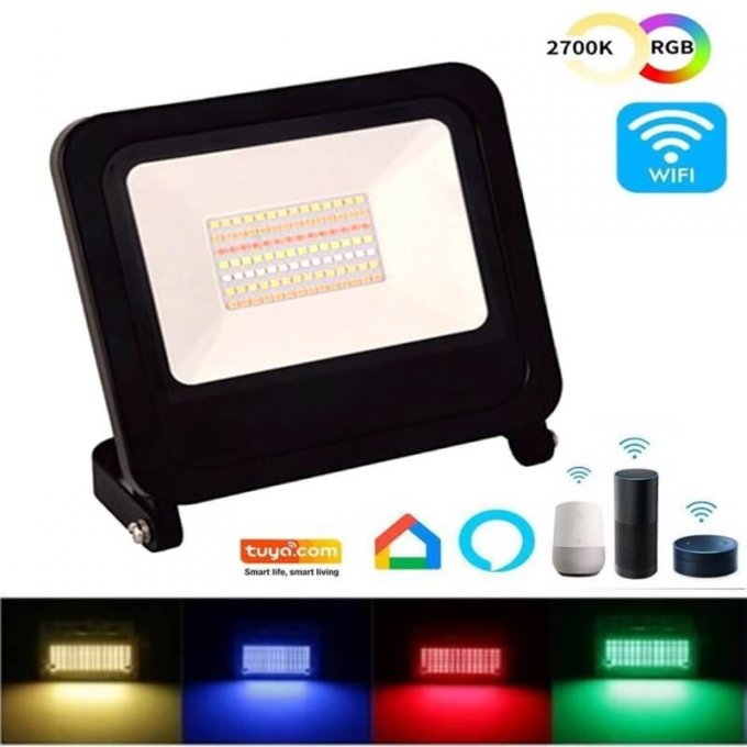 Projecteur LED 50W - SMART Wifi RGB+CCT - Dimmable