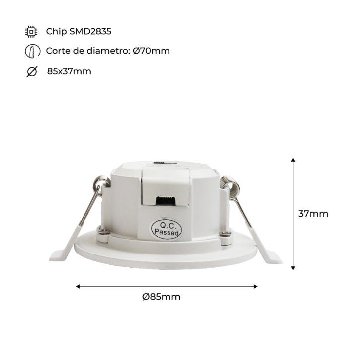 Spot LED étanche encastrable 7W IP44 CCT