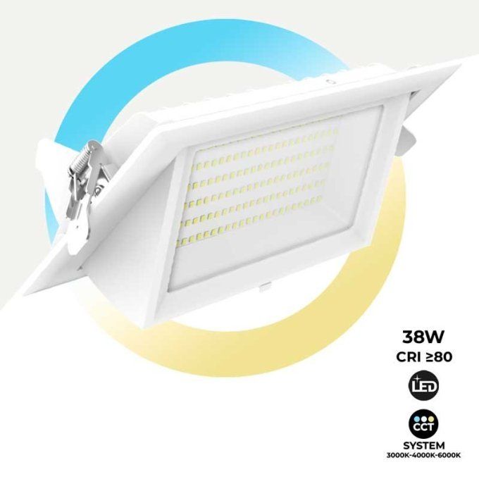 Spot LED orientable et encastrable 38W CCT
