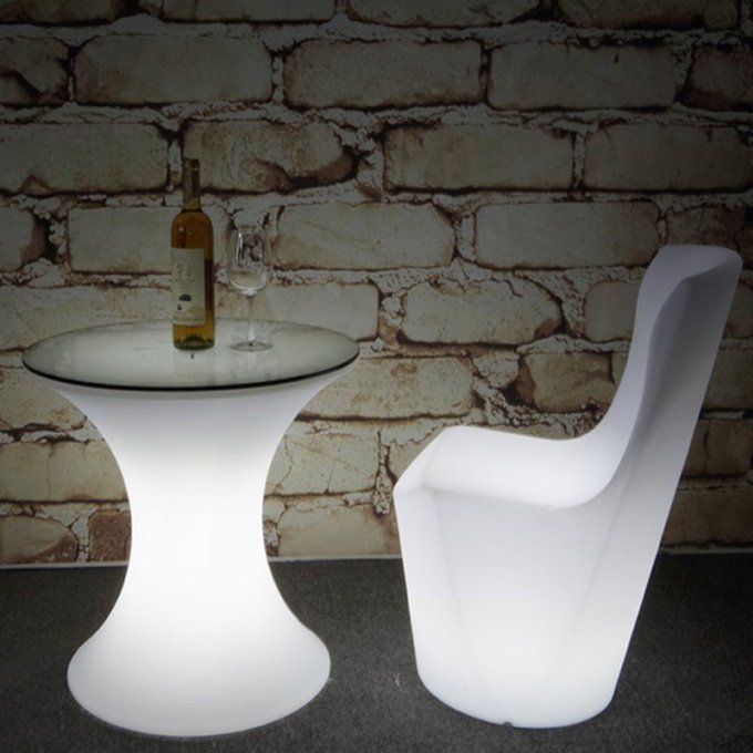 Table lumineuse LED RGBW sans fil 24W IP67 58x60cm