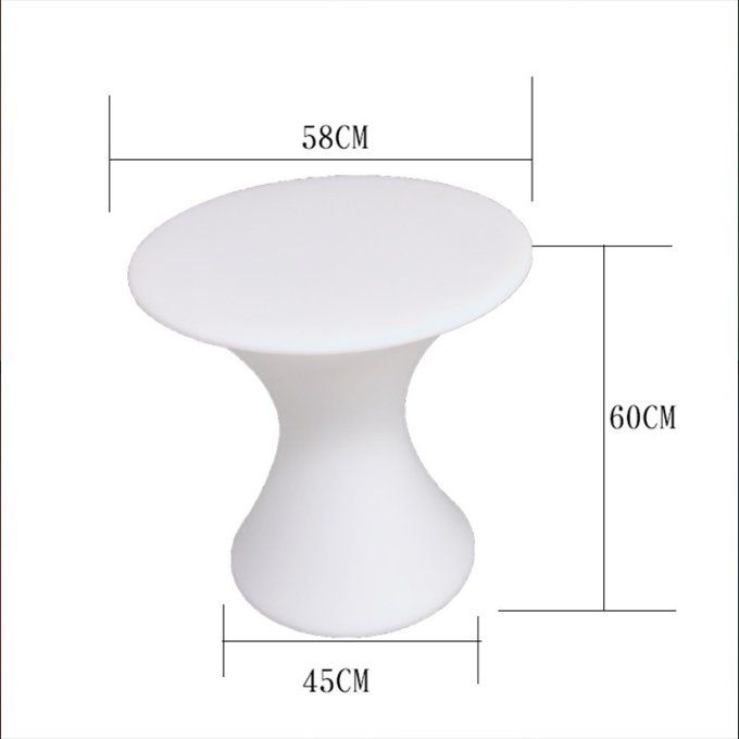 Table lumineuse LED RGBW sans fil 24W IP67 58x60cm